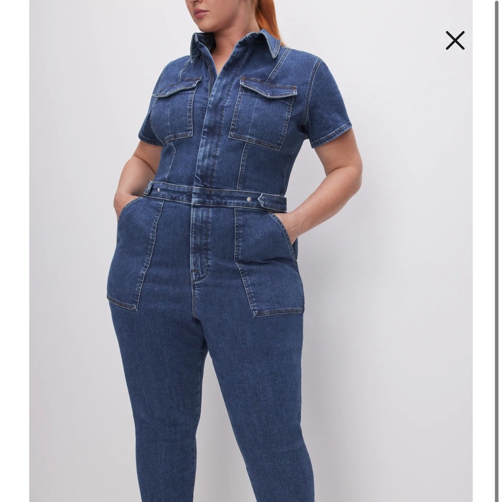 Good American Fit For Success Denim Jumpsuit